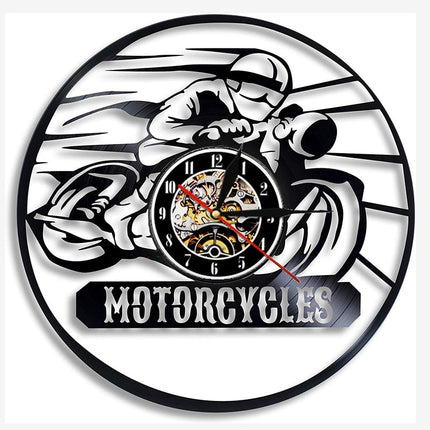 Reloj de pared disco vinilo motocross
