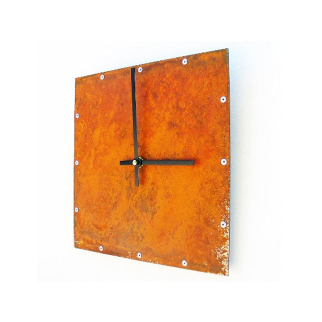 Reloj de pared cuadrado efecto óxido