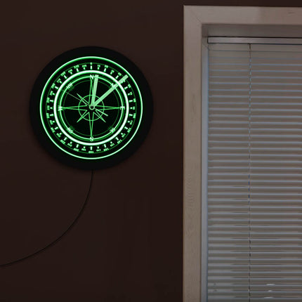 Reloj de pared LED diseño brújula