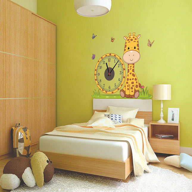 Reloj de pared vinilo infantil jirafa
