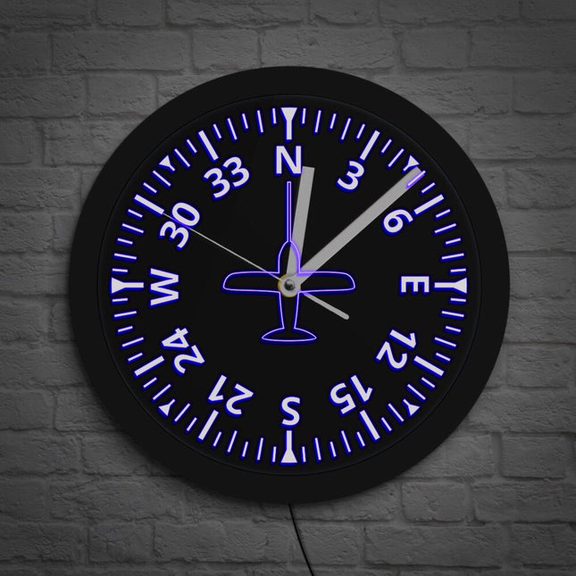 Reloj luminoso de pared para aviación