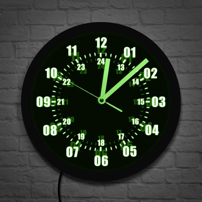 Reloj de pared LED formato militar