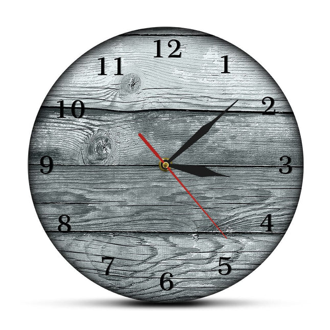 Reloj de pared efecto madera pintada