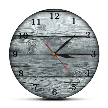 Reloj de pared efecto madera pintada