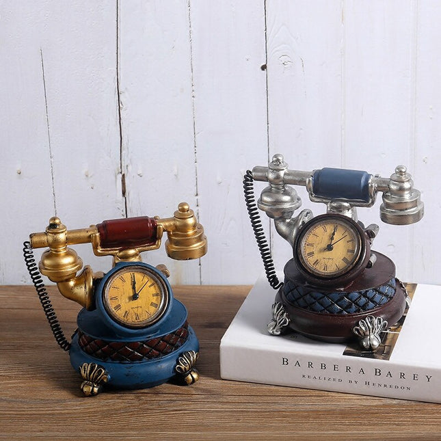Reloj de sobremesa retro teléfono antiguo