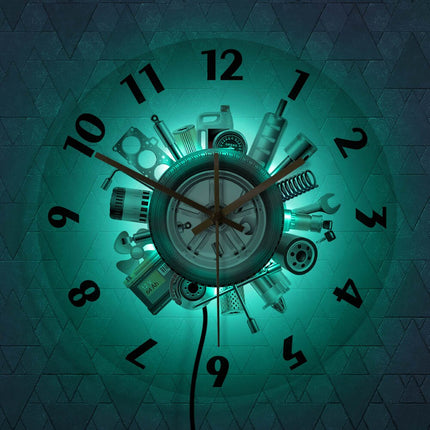 Reloj de pared LED para taller mecánico