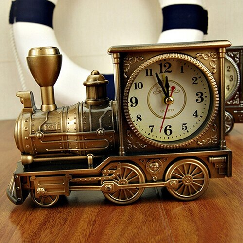 Reloj de mesa vintage locomotora antigua