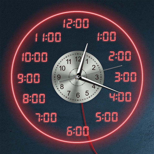 Reloj de pared LED digital luminoso