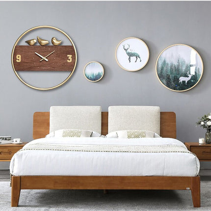 Reloj de pared nórdico con pájaros