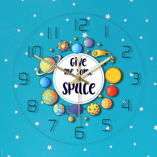 Reloj de pared LED con diseño planetas