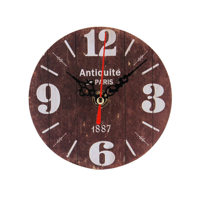 Reloj de pared efecto madera antiguo