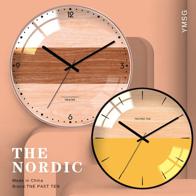 Reloj de pared nórdico cristal abombado