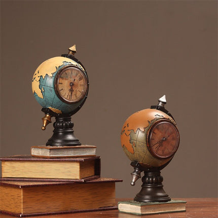 Reloj de mesa vintage globo terráqueo