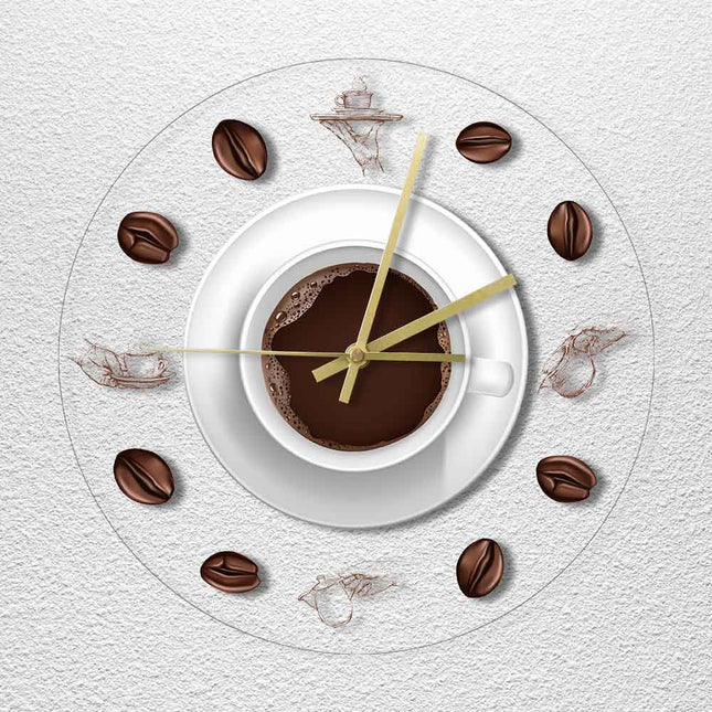 Reloj de pared LED taza de café