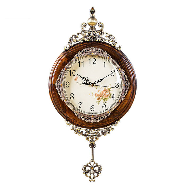 Reloj de pared clásico madera metal