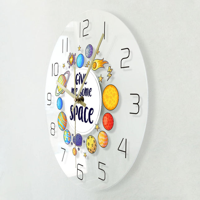Reloj de pared LED con diseño planetas