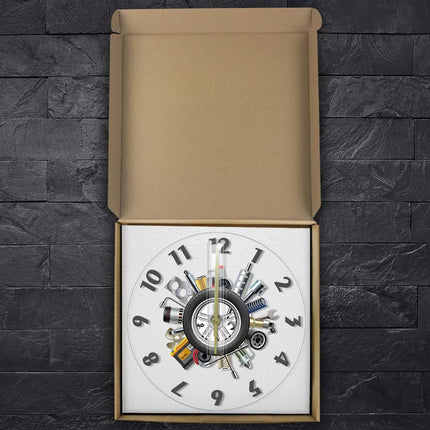 Reloj de pared LED para taller mecánico