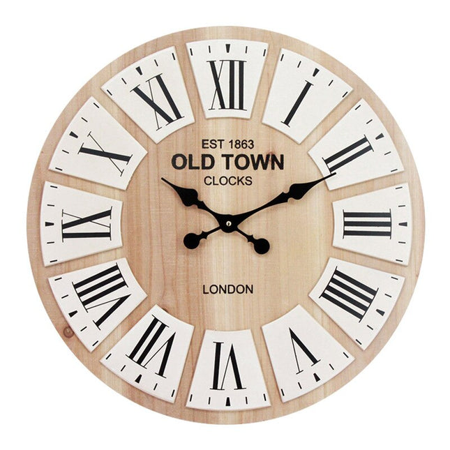 Reloj de pared vintage imitación madera
