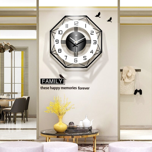 Reloj de pared geométrico diseño octogonal