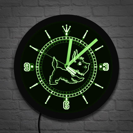 Reloj luminoso de pared perro terrier