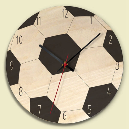 Reloj de pared madera balón fútbol