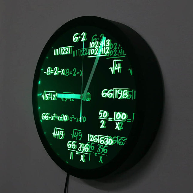 Reloj de pared LED fórmulas matemáticas