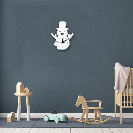 Reloj infantil de pared muñeco nieve