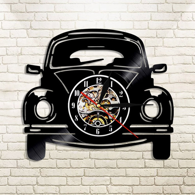 Reloj vinilo coche clásico Volkswagen Beetle