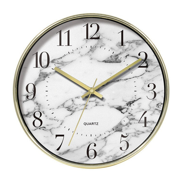 Reloj de pared efecto mármol cuarzo