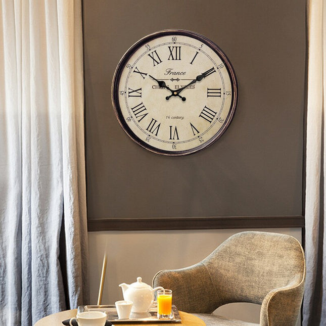 Reloj de pared industrial números romanos