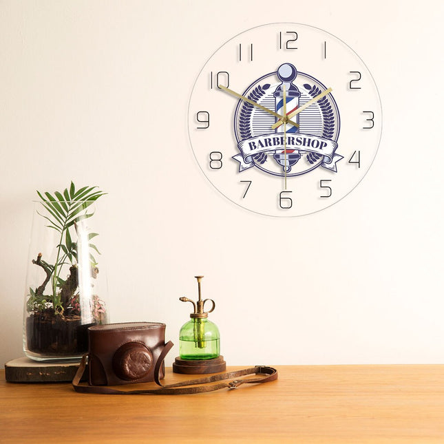 Reloj de pared LED para barbería