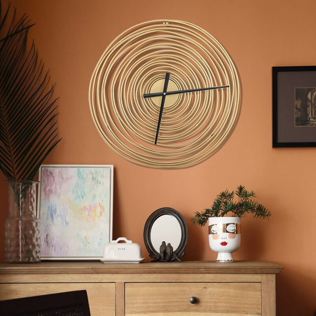 Reloj de pared metálico diseño espiral