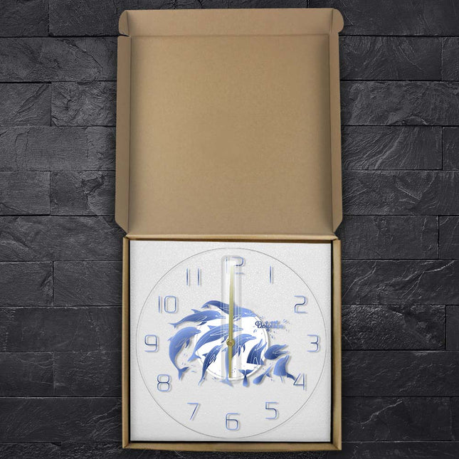 Reloj de pared LED con diseño delfines