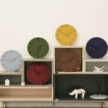 Reloj de pared madera números 3D