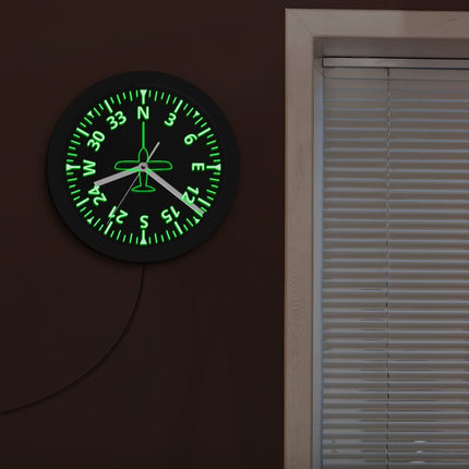 Reloj luminoso de pared para aviación
