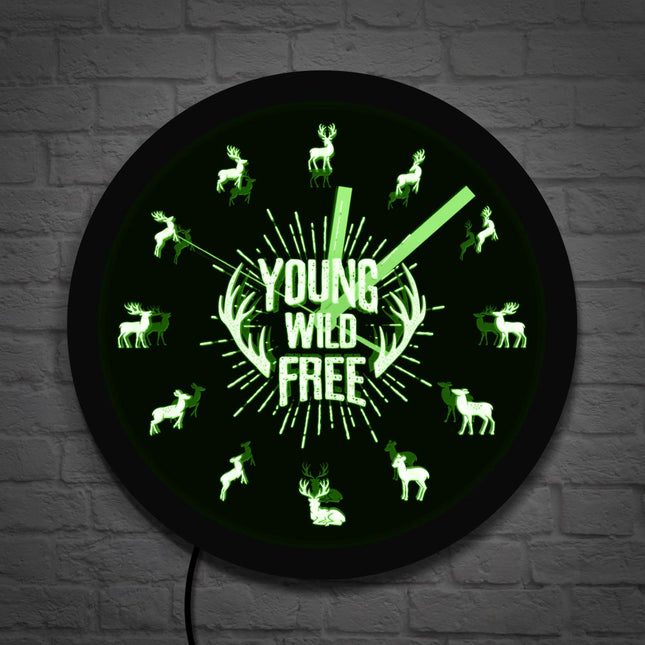 Reloj de pared LED diseño ciervo
