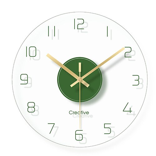 Reloj de pared de cristal transparente