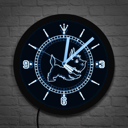 Reloj luminoso de pared perro terrier