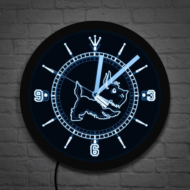 Reloj luminoso de pared perro terrier