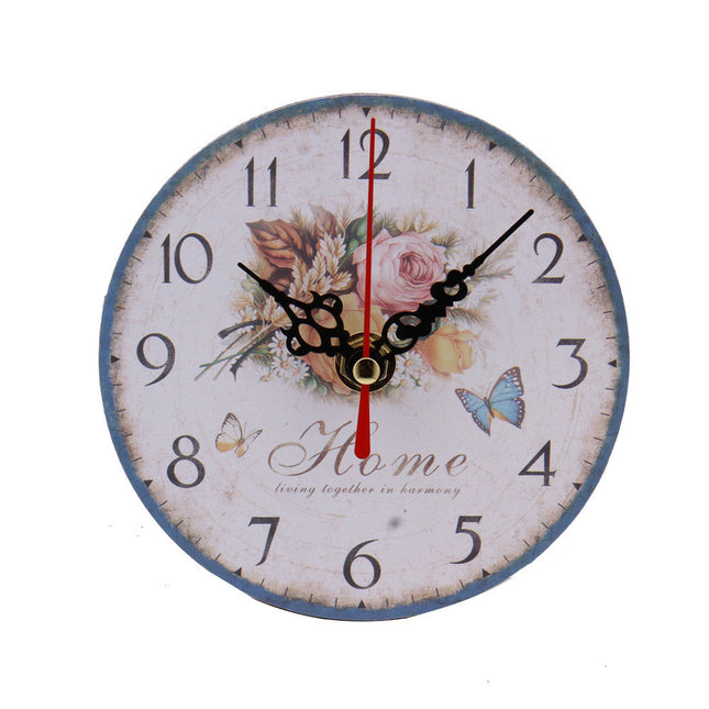 Reloj de pared efecto madera antiguo