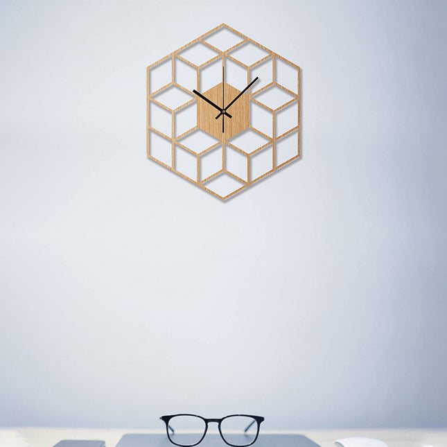 Reloj de pared geométrico efecto 3D
