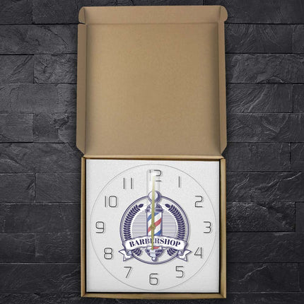 Reloj de pared LED para barbería
