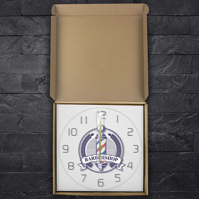 Reloj de pared LED para barbería