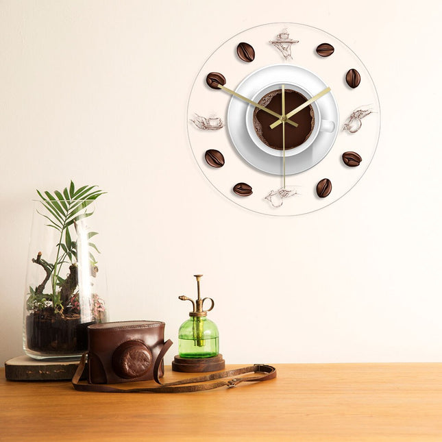 Reloj de pared LED taza de café
