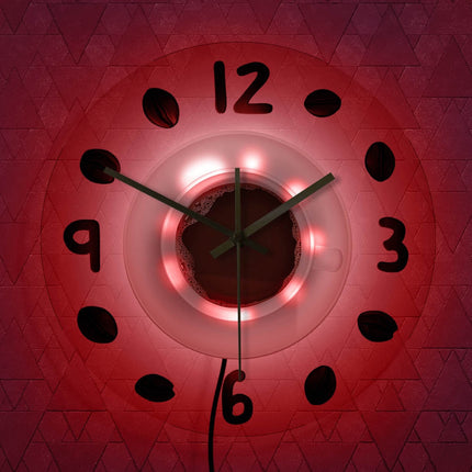 Reloj de pared LED taza de café