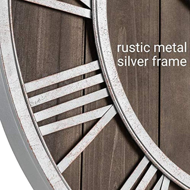 Reloj de pared industrial madera hierro