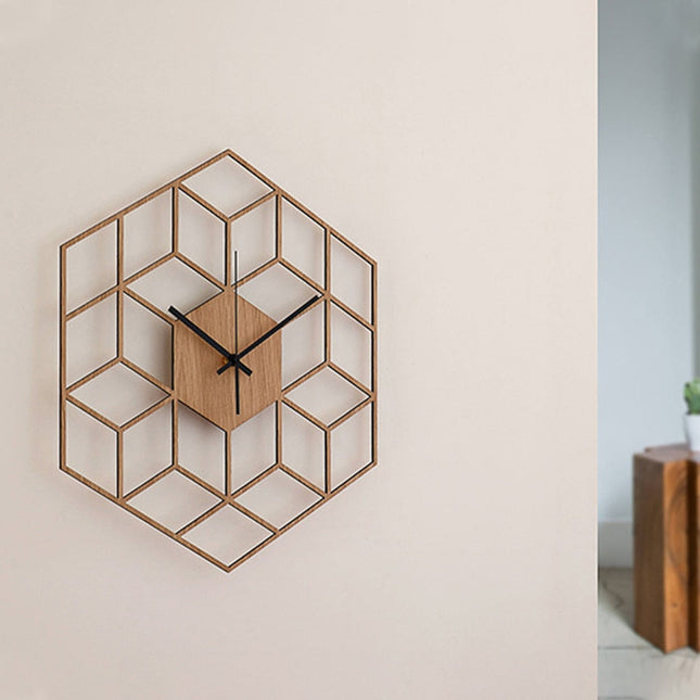 Reloj de pared geométrico efecto 3D