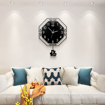 Reloj de pared octagonal diseño asiático