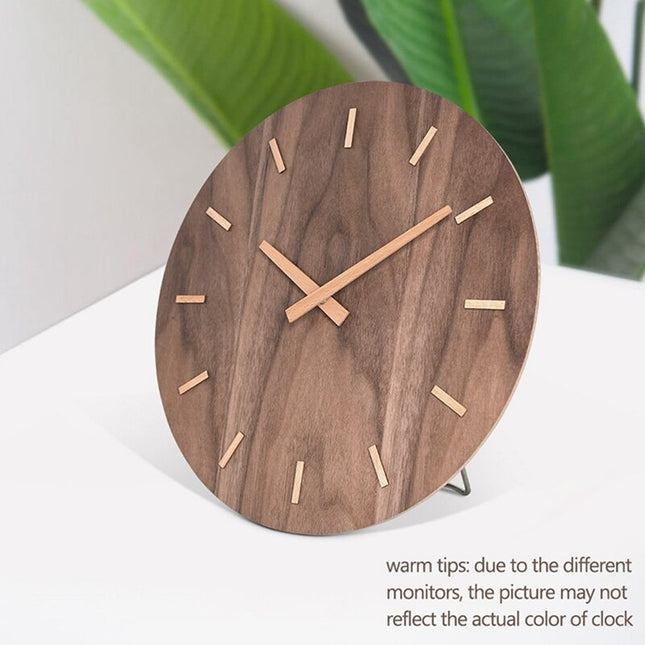 Reloj de pared de madera silencioso