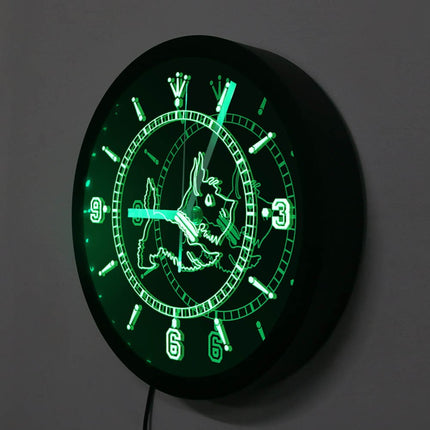 Reloj luminoso de pared perro terrier